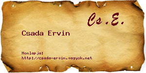 Csada Ervin névjegykártya