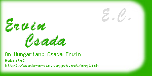 ervin csada business card